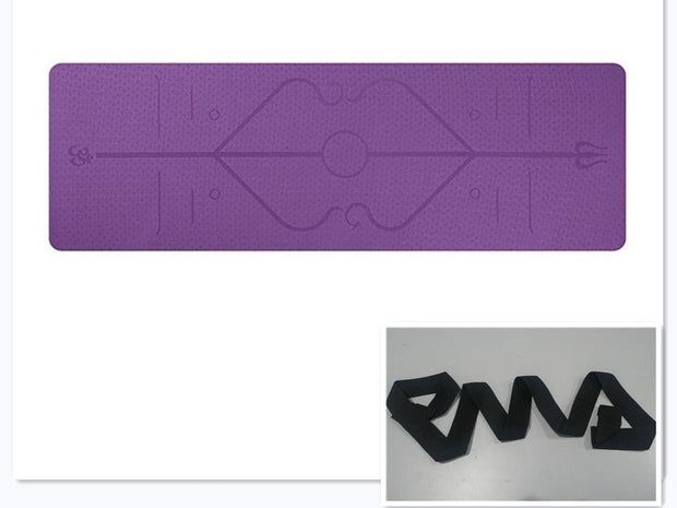 Slip TPE Yoga Mat Position Line Beginner