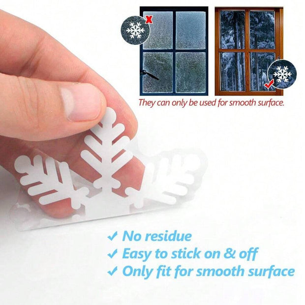 135Pcs Christmas Window Clings Snowflakes Window Decals Static Window Stickers For Christmas Decorations Window Decor Ornaments Xmas Party Supplies Thanksgiving Party Decor -5-Sheet,Christmas