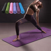 Slip TPE Yoga Mat Position Line Beginner