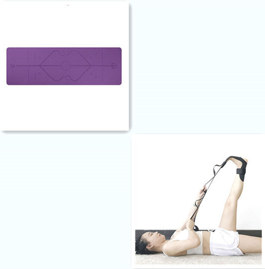 Slip TPE Yoga Mat Position Line Beginner