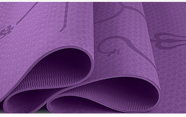 Slip TPE Yoga Mat Position Line Beginner