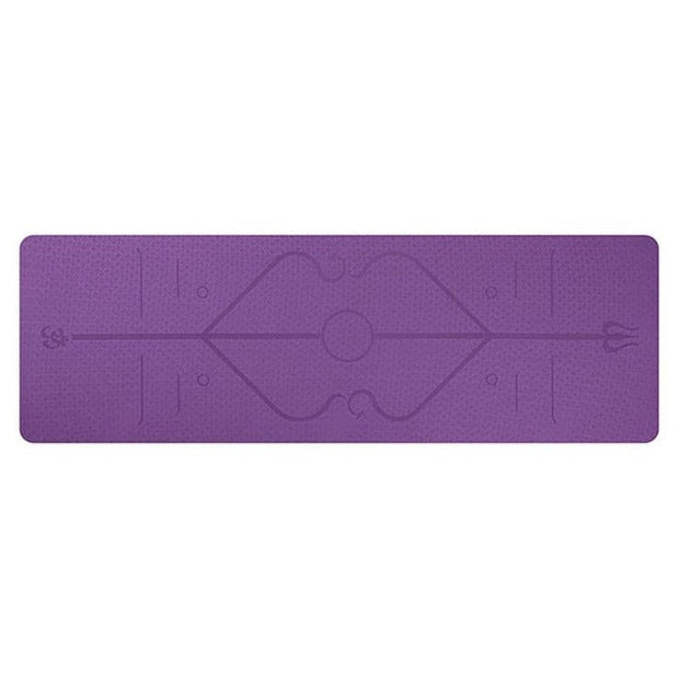 Slip TPE Yoga Mat Position Line Beginner