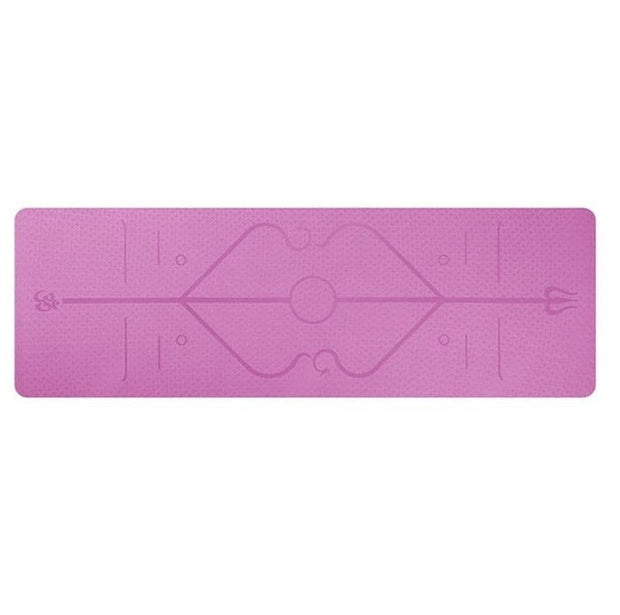 Slip TPE Yoga Mat Position Line Beginner
