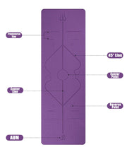 Slip TPE Yoga Mat Position Line Beginner
