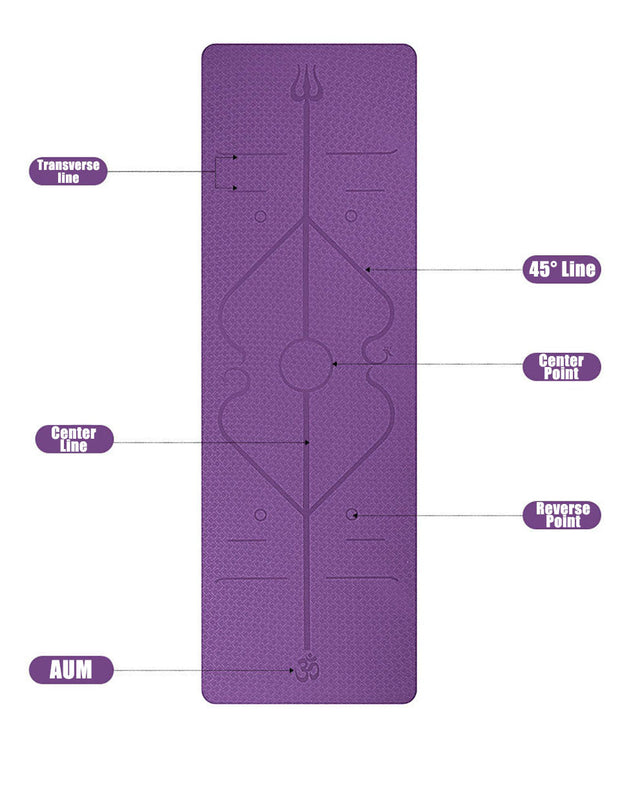 Slip TPE Yoga Mat Position Line Beginner