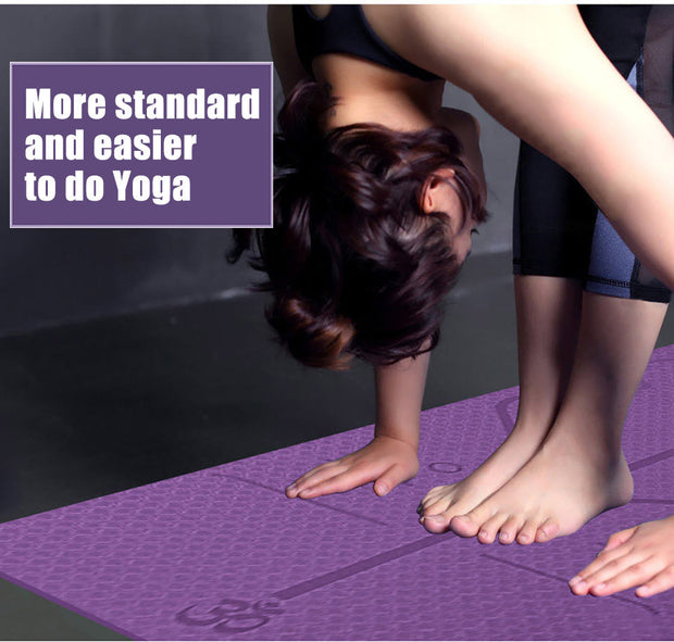 Slip TPE Yoga Mat Position Line Beginner