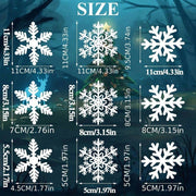 135Pcs Christmas Window Clings Snowflakes Window Decals Static Window Stickers For Christmas Decorations Window Decor Ornaments Xmas Party Supplies Thanksgiving Party Decor -5-Sheet,Christmas