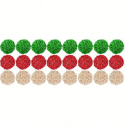 30 Pcs Christmas Rattan Balls Decorations Christmas Wicker Balls Decorative For Christmas Home Decor DIY Vase Bowl Filler Ornament Table Decoration