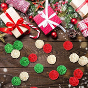 30 Pcs Christmas Rattan Balls Decorations Christmas Wicker Balls Decorative For Christmas Home Decor DIY Vase Bowl Filler Ornament Table Decoration