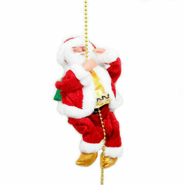 Electric Christmas Santa Claus Climbing Rope Ladder Musical Toy Xmas Gift Decor