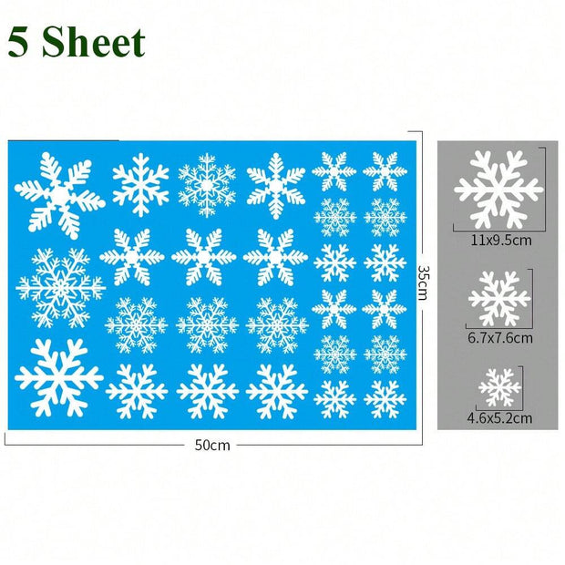 135Pcs Christmas Window Clings Snowflakes Window Decals Static Window Stickers For Christmas Decorations Window Decor Ornaments Xmas Party Supplies Thanksgiving Party Decor -5-Sheet,Christmas