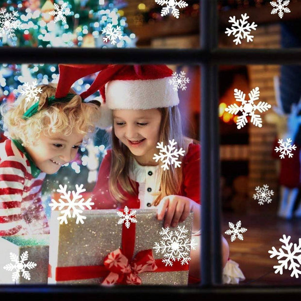 135Pcs Christmas Window Clings Snowflakes Window Decals Static Window Stickers For Christmas Decorations Window Decor Ornaments Xmas Party Supplies Thanksgiving Party Decor -5-Sheet,Christmas