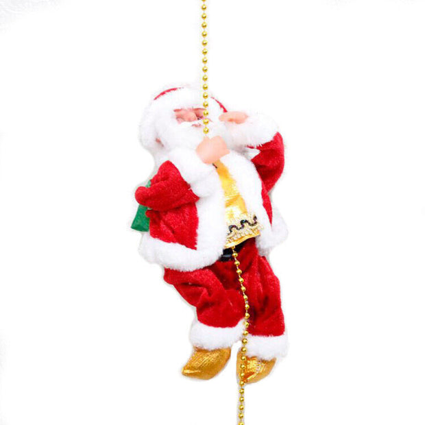Electric Christmas Santa Claus Climbing Rope Ladder Musical Toy Xmas Gift Decor